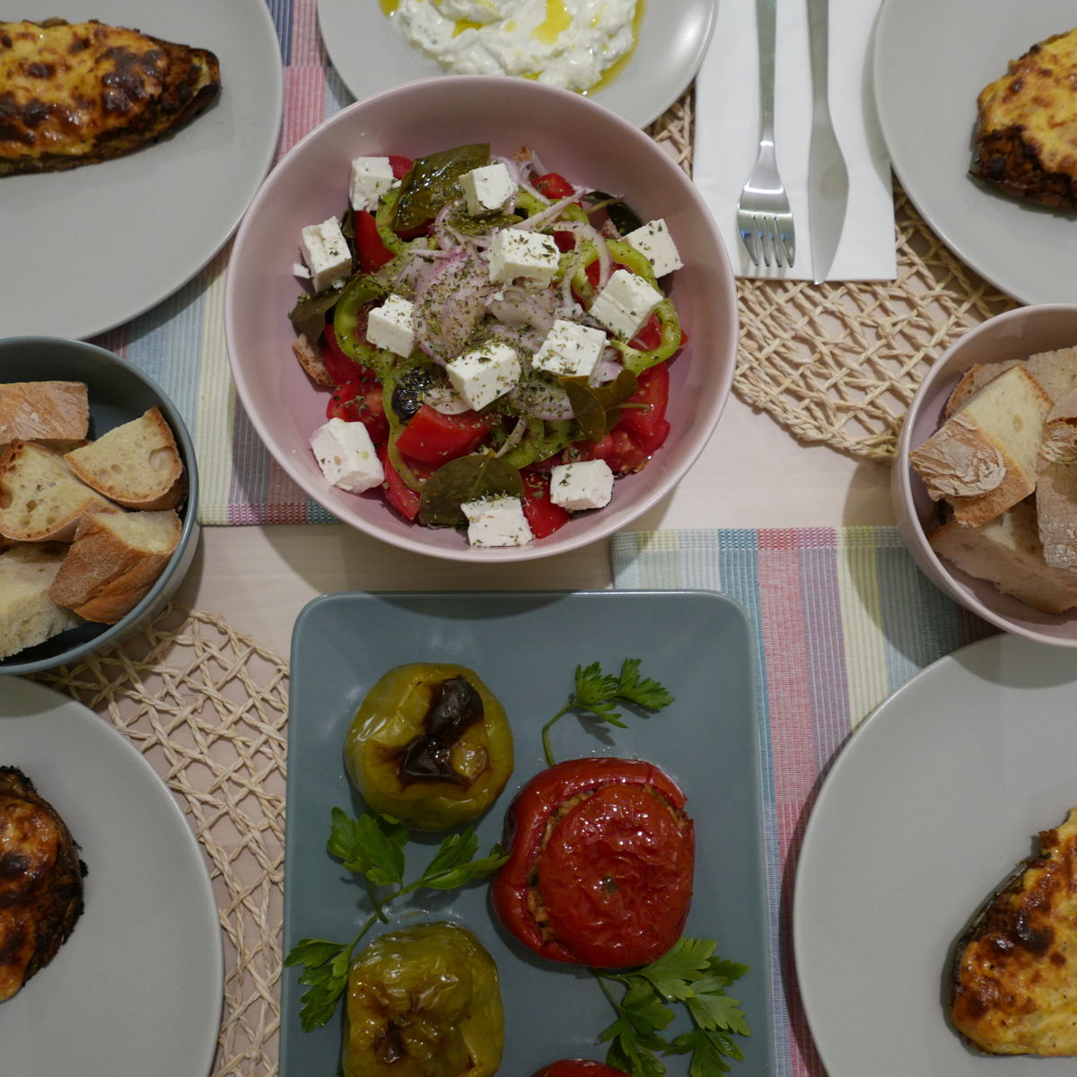 Homemade Greek dinner cooked with love in Athens
