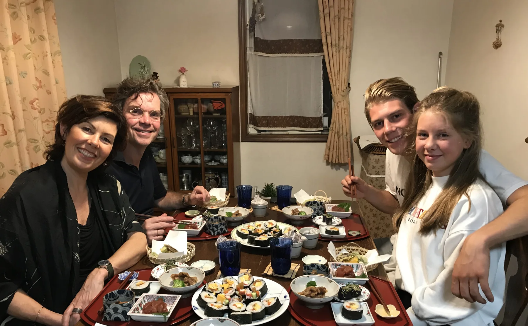 Cooking lesson of Norimaki, kinds of Japanese traditional sushi and dinner - 1266890
