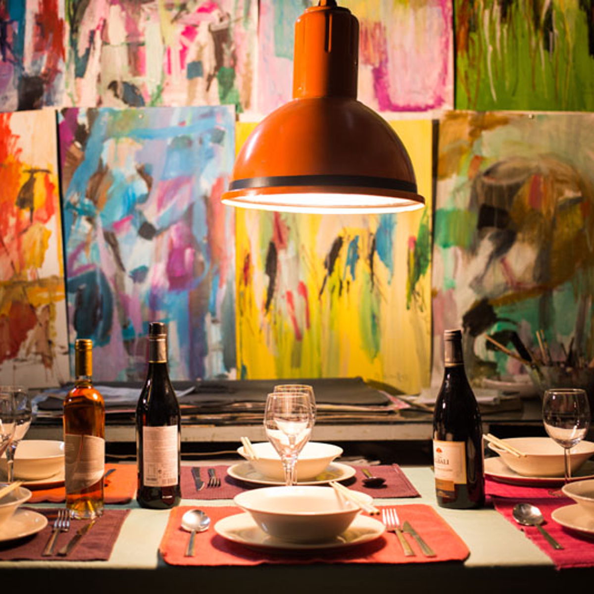 Gastronomic dinner with a chef and artist in his Seville studio