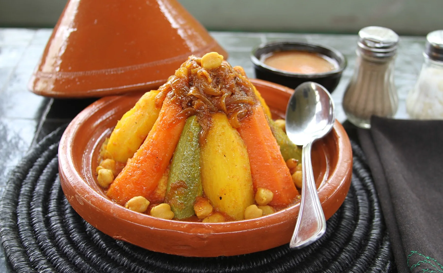 Moroccan Couscous with 7 Vegetables,caramelized onions and Raisin  - 1373467
