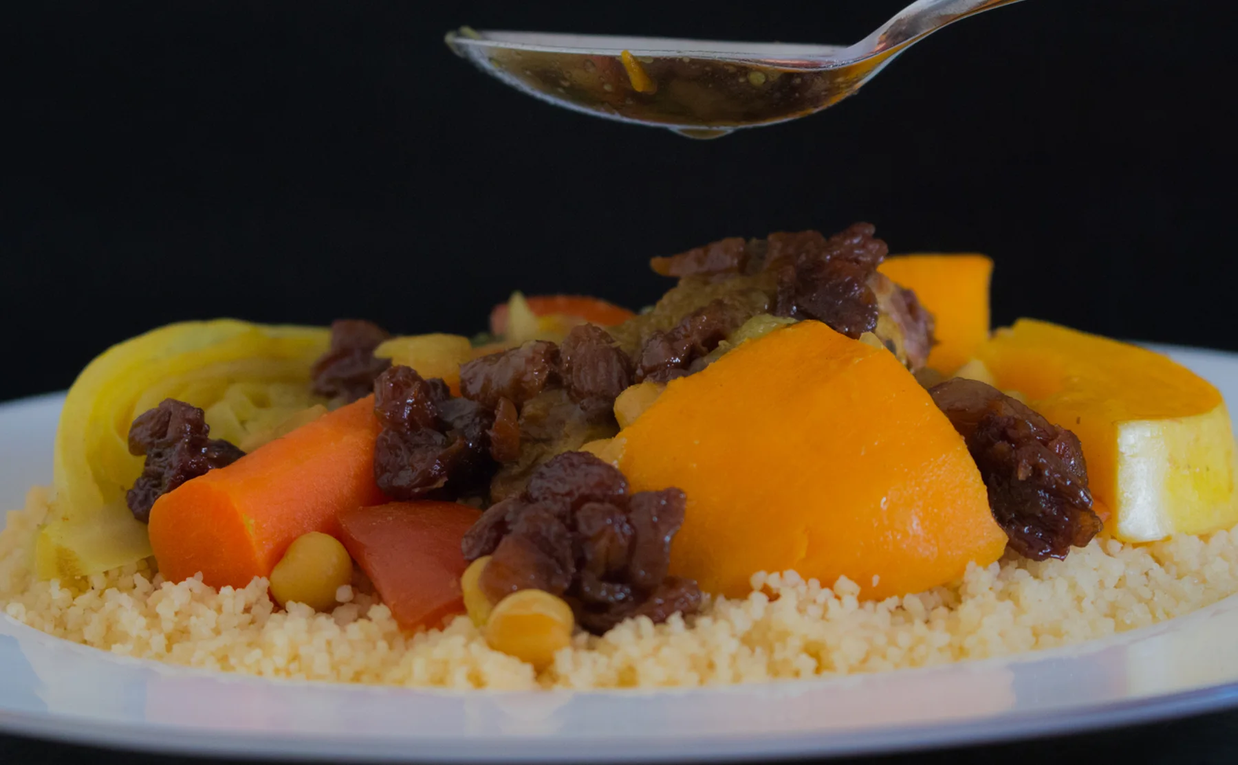 Moroccan Couscous with 7 Vegetables,caramelized onions and Raisin  - 1373470