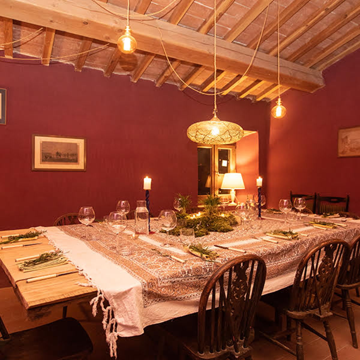 Special dinner in ancient Tuscany farmhouse
