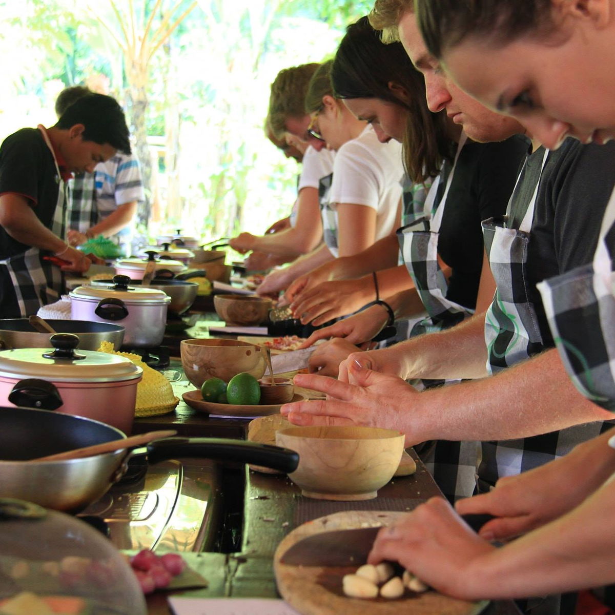 Cook Balinese food right in the middle of the organic farm