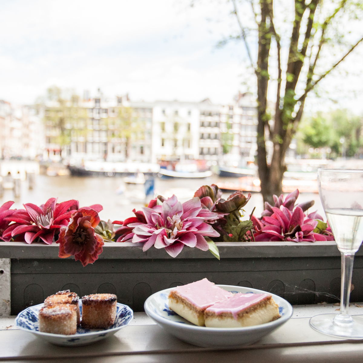 Typical Dutch lunch on the Amstel river